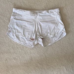Lululemon white speed up shirts SIZE 4